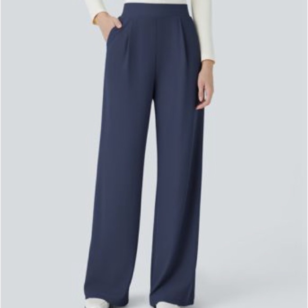 HALARA Wide Leg Pants in Navy Blue